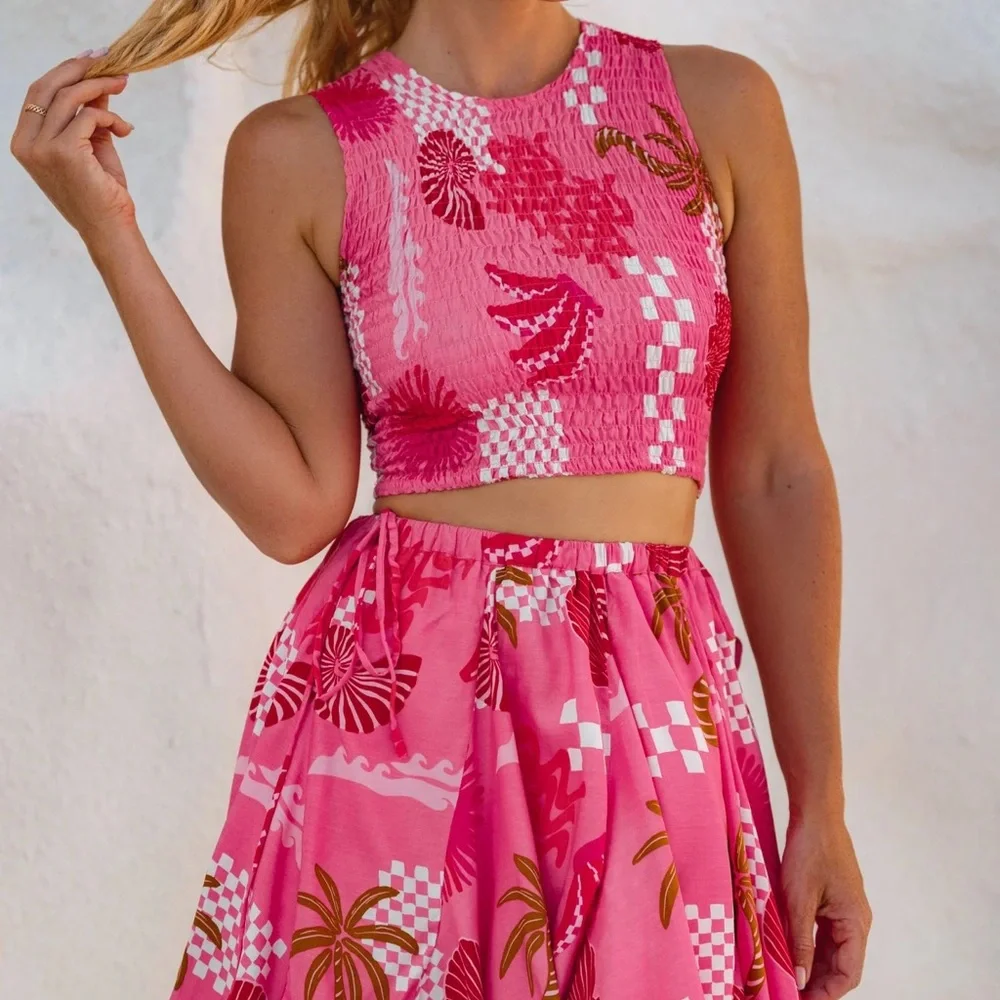 Pink Patterned Skirt - Picture 2 of 8